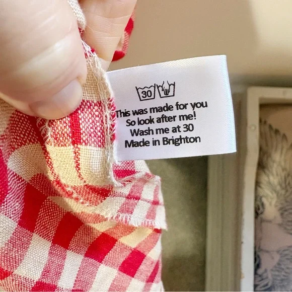 Faith Rowan Leeves Luna Sleeveless Dress Red Gingham Linen Size XXL Pockets NWT - Picture 12 of 16